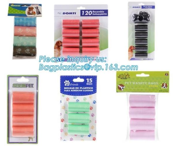 LED Flashlight Dog Waste Bag Dispenser Holder with Pet Waste Bag Poop Roll Bags, BPI ASTM D6400 EN13432 Approval Customi