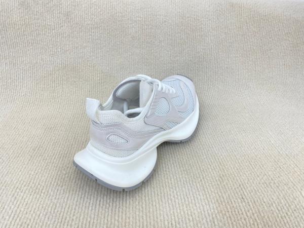 White Crossover Strap Sport Shoes Comfort Heightening Women Sneakers