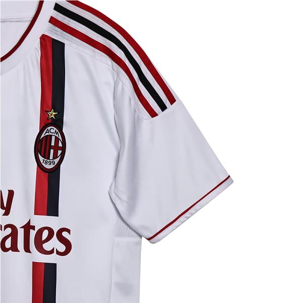 Away Retro Fan Football Shirts Black And White Design for AC Milan 2011-2012 Season