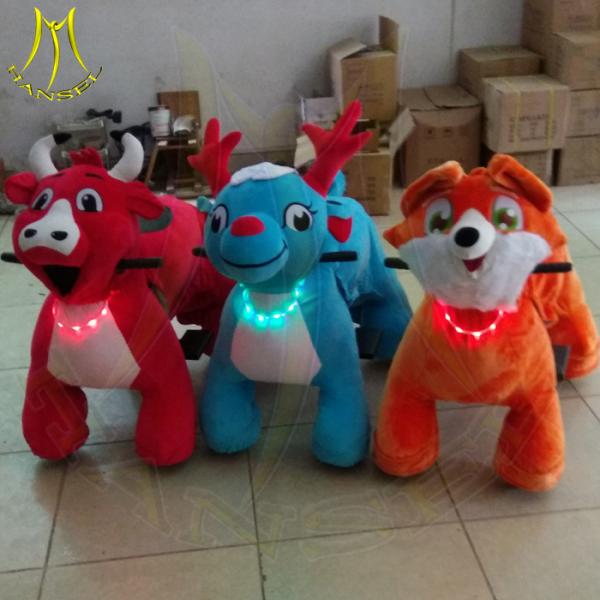 Hansel wholesale walking coin operated motorized plush riding animals
