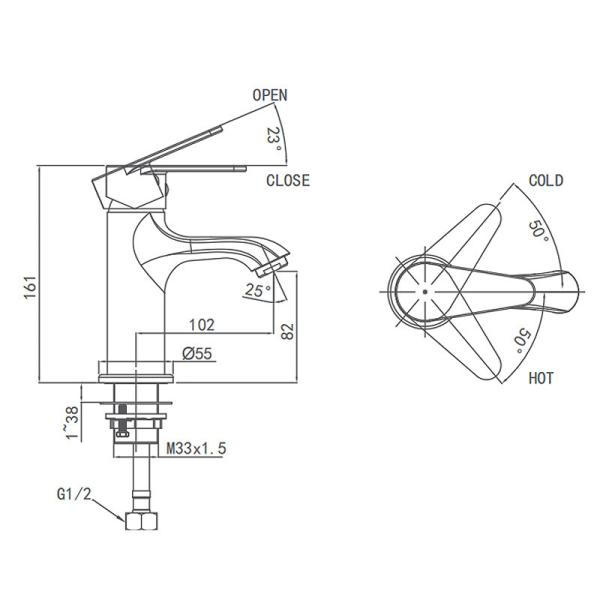 Изделия крана смесителя таза AG4103 142mm латунные санитарные для Bathroom