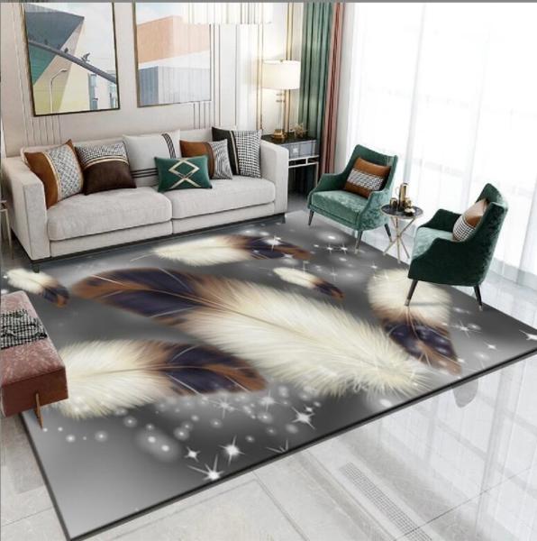 Feather Living Room Floor Carpets North European Crystal Velvet Sofa Bedroom Carpets