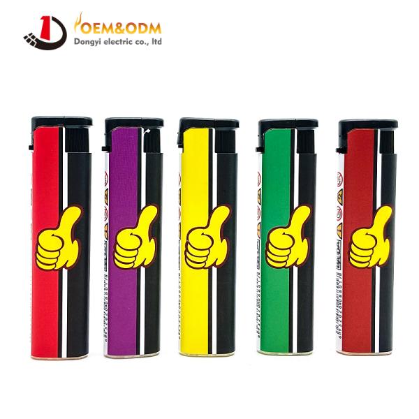 Dongyi 2025 OEM 81mm Refillable Windproof  Lighters Cigar Smoking Electric Custom Logo Gas Cigarette Lighter