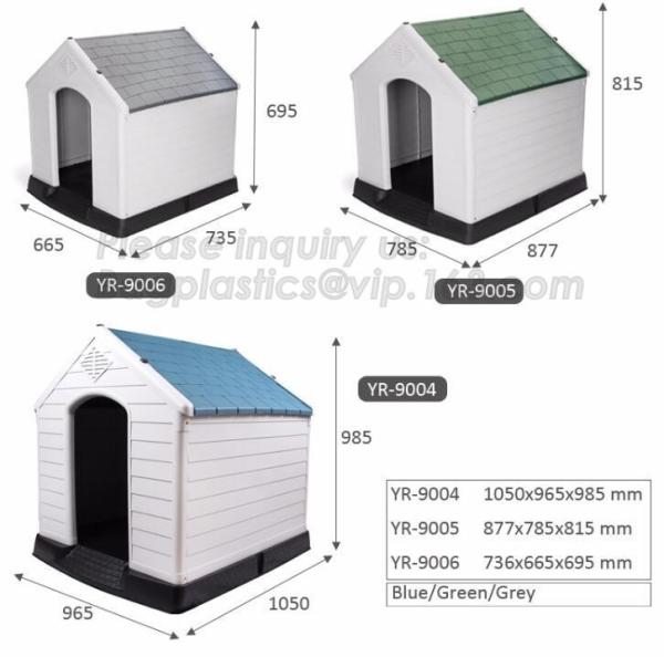 Large Plastic Dog House Outdoor Indoor Doghouse Puppy Shelter Water Resistant Easy Assembly Sturdy Dog Kennel