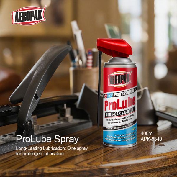 Aeropak 400ml Aerosol Transparent Colorless Non-Staining Anti-Rust Industrial Chain Lubricant Spray ROHS REACH Certified