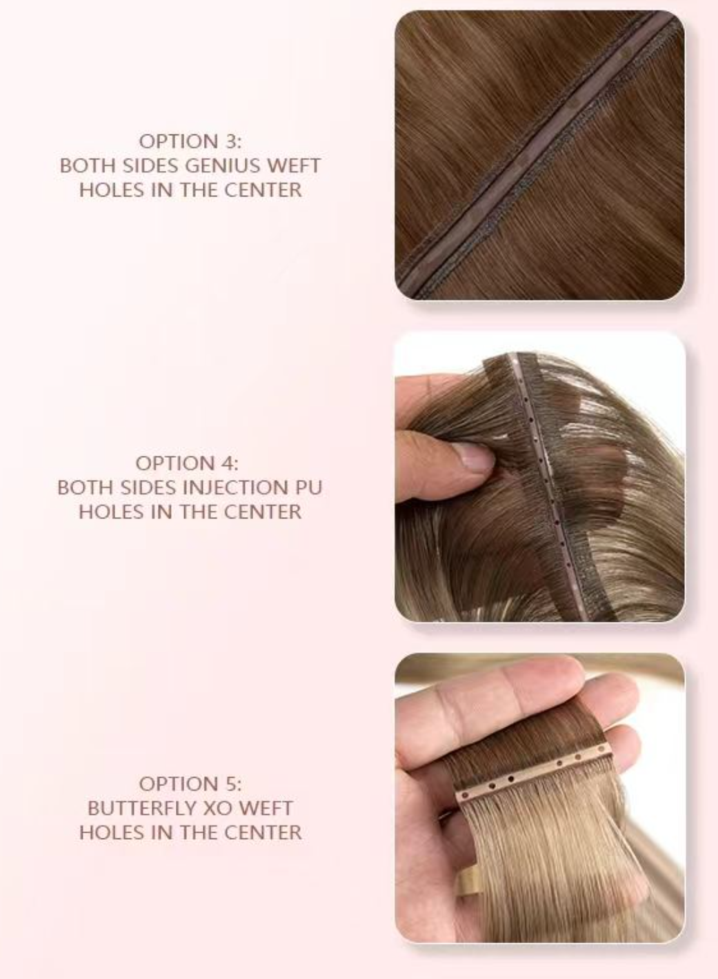 New Arrival Raw Double Drawn Indian Unprocessed Remy Hair Invisible XO Hole Butterfly Weft Hair Extension