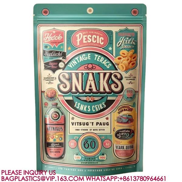 Pouch Pla Packaging Food Biscuits Snacks Mylar Packaging Bag Sealed Aluminum Foil Bag