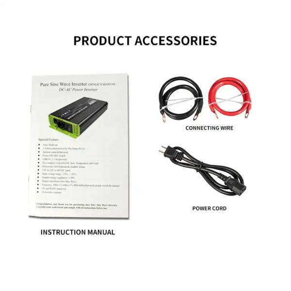 Controller Solar System Power Inverter Power Hybrid Solar Inverter 24V To 220V 1500W Power Inverter Pure Sine Wave