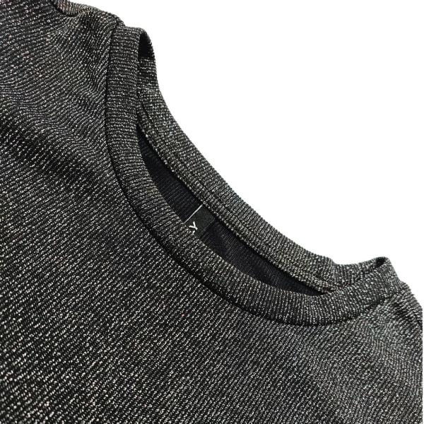 Description Puff Sleeve Women's Cocktail Dress in Plain Dyed Shiny Metallic Thread