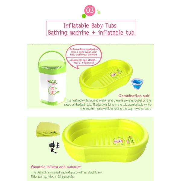 Mildewproof Air Baby Bath Tub Travel Foldable Shower Basin With Air Pump