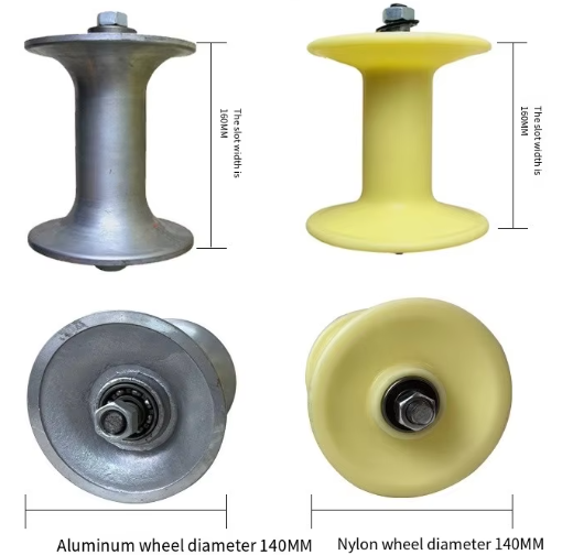 Heavy Duty Double Way Aluminum Wheel Cable Tray Roller At Electrical Power Industry