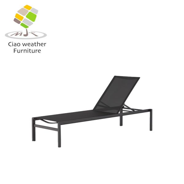 Aluminum Frame Outdoor Sun Lounger All Weather Chaise Lounge for Poolside Relaxation