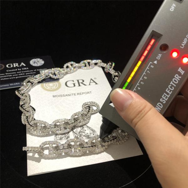 Цепь Moissanite женщин браслета кубинськая