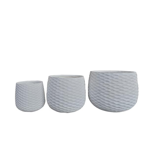 Potes de cemento de fibra moderna resistentes a la helada y diseño de carácter para plantas