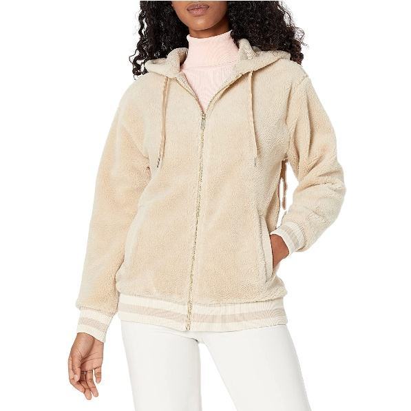 Custom Logo Printing Women's Hooded Sweatshirt with Breathable Fleece and Windproof Zip-up Design