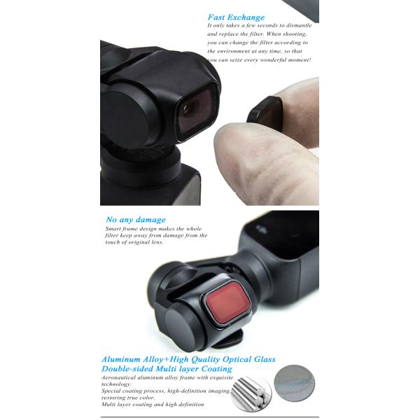 DJI OSMO Pocket HD Camera Lens Filters , ND - PL Filters Long Working Life