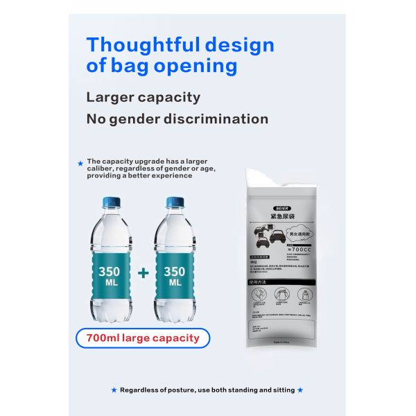 Compact-Folding Emergency Car Urine Bag - Reusable urinal bags - Budget-Priced Urinal Bagsl Camping Emergency Urinal Kits
