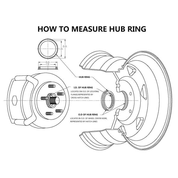 Honda / Toyota Wheel Accessories Hub Centric Rings OD 74.1 To ID 64.1 Mm