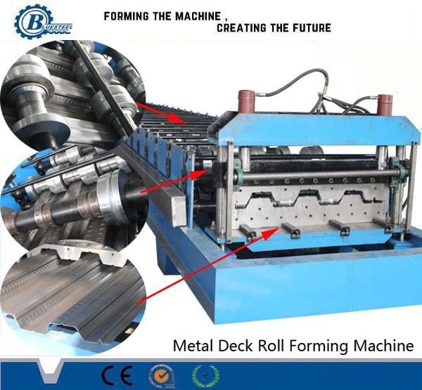 15-20m/min Speed Deck Floor Roll Forming Machine 4kw Hydraulic Power Hydraulic Cutting