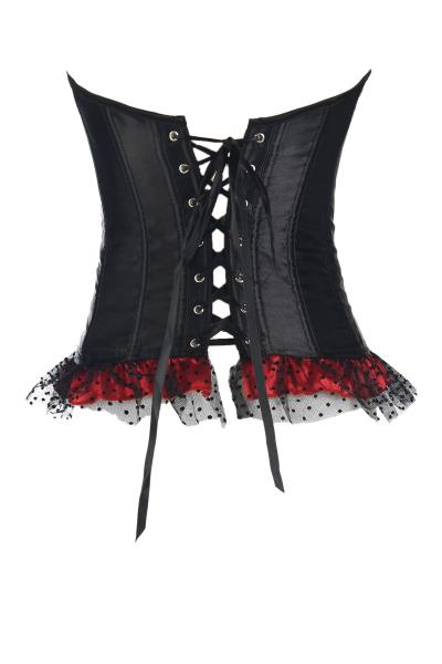 Sexy palace style bustier corset with lace black