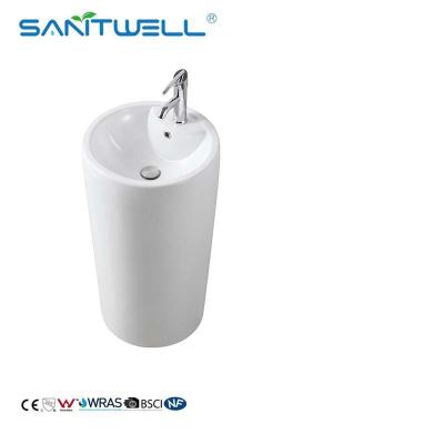 Wholesale Luxury Models Art Pedestal Basins Floor Standing Sinks For European Market
