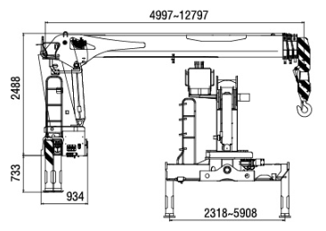 New XCMG hydralic Telescopic Boom Truck Loader Crane , 8T Truck Mounted Crane