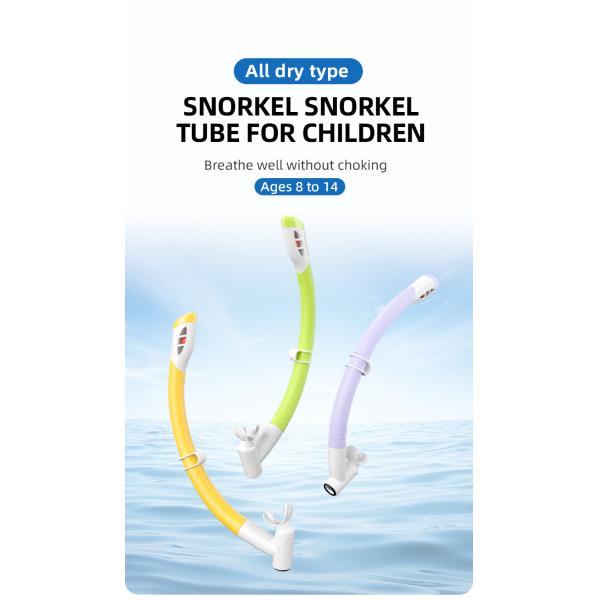 Máscara de buceo sin marco de silicona y snorkel para niños