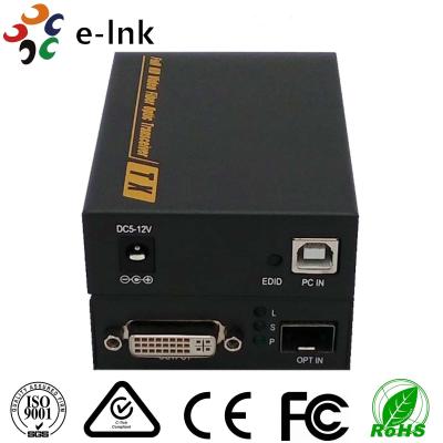 Vídeo do único modo DVI KVM à relação video do conector do conversor 4K*2K LC dos meios da fibra