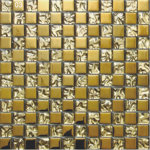 Glass and Metal Waterproof and Elegant Swimming Pool Mosaics For Building
