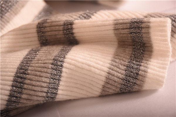 Grey And Pink Ladies Striped Sweaters 100% Acrylic Soft Touch