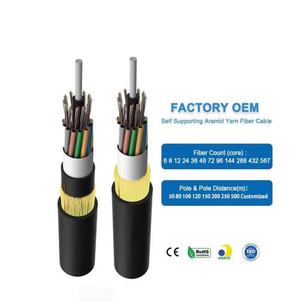 Cable de communication ADSS à manche unique allant de 50 à 200 m