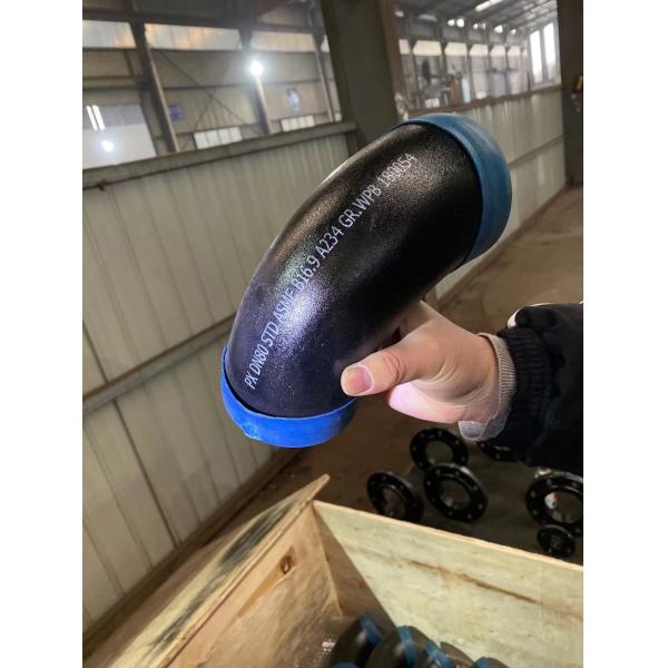 Black ASTM A234 WPB STD 90 Degree Long Radius Elbow 3 Inch