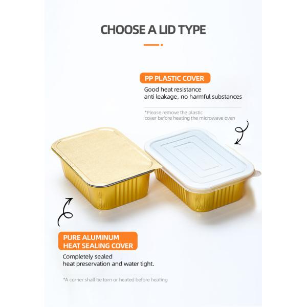 Прямоугольный подгоняйте коробку для завтрака Takeout подносов коробок упаковки устранимую алюминиевую