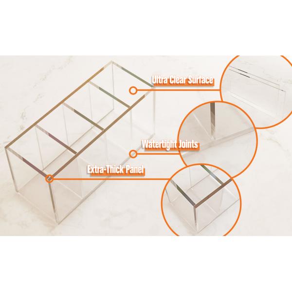 Acrylic Pen Holder 4 Compartments Clear Pencil Holder Organizer Makeup Brush Holder