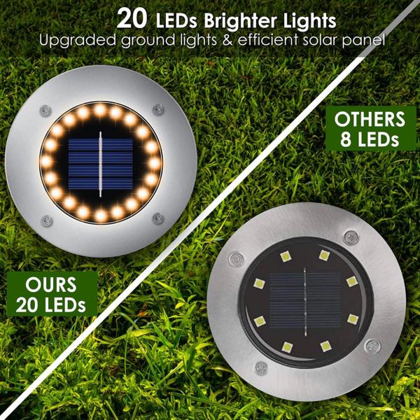 Lâmpadas de jardim LED com energia solar IP65 0,5W Lâmpadas de via solar