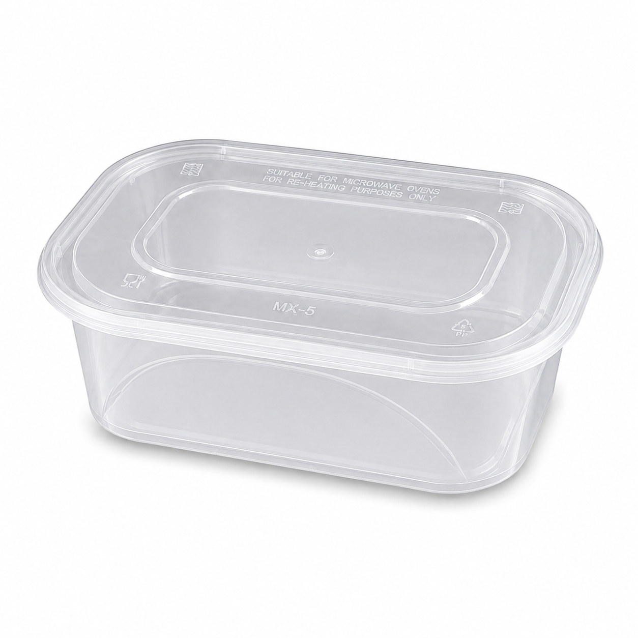 Lid Deep Oval PP Lunch Box 450ml for Light Takeaway Meals