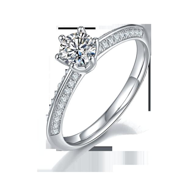 White Moissanite  And  Sapphire Platineve Diamonds Jewelry  Engagement Women Ring