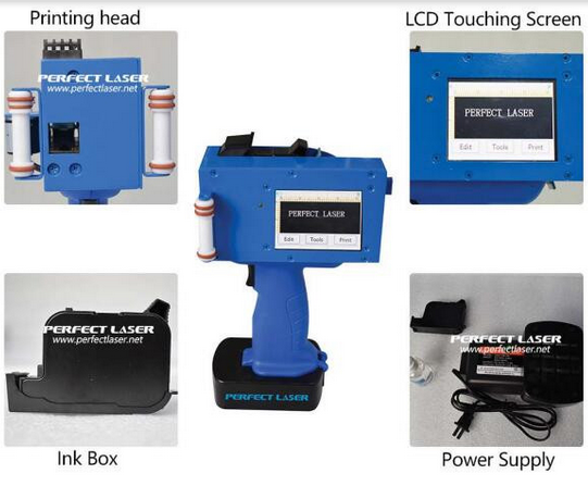 Impresora de chorro de tinta portátil de alta resolución para la marca de piedra de madera plástica del metal