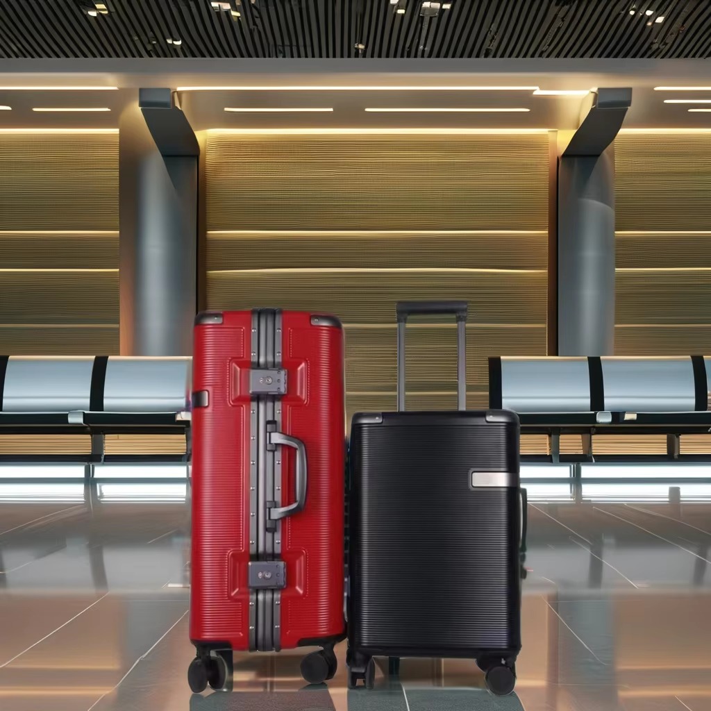 2024 Unisex Luxury Aluminum Frame Trolley Luggage Hot Selling Carry-On Travel Bag TSA Lock Spinner Caster PC Material Suitcase