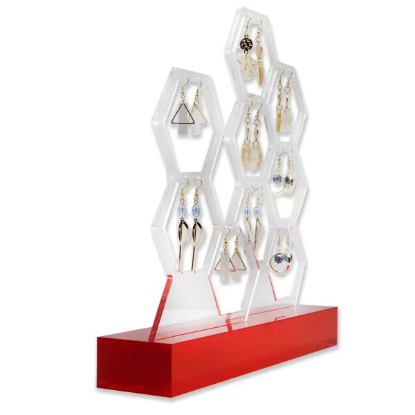 Custom Elegant Acrylic Jewelry Display  for Brand, Acrylic Earring Display Set
