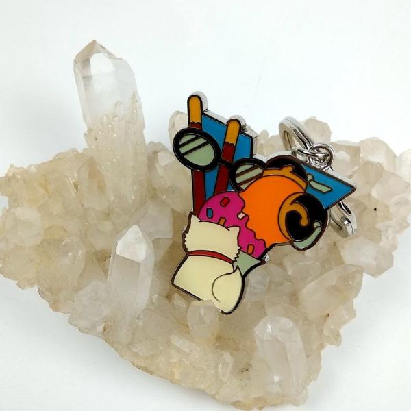 Personalised Initial Letter Cartoon Key Ring Made Of Metal Alloy