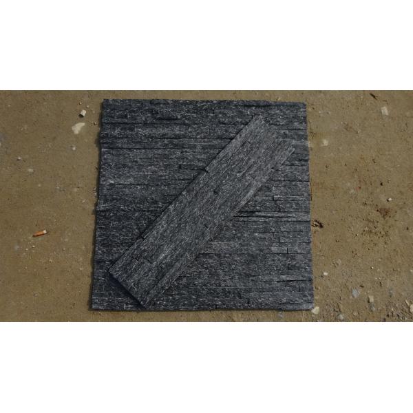 8mm Thickness Black Quartzite Exterior Veneer Stone Panels