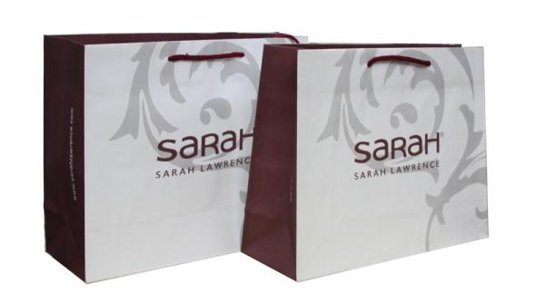 White 2 Color Printing Paper Carrier Bag 280gsm Craftpaper With Shopping / Packaging