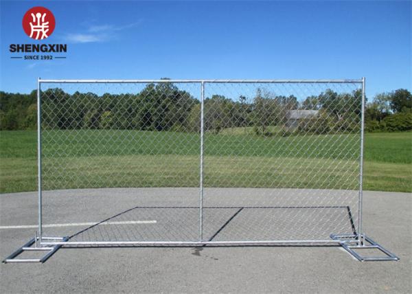 Customize 60x60mm Temporary Chain Link Fence Panels Galvanized Surface