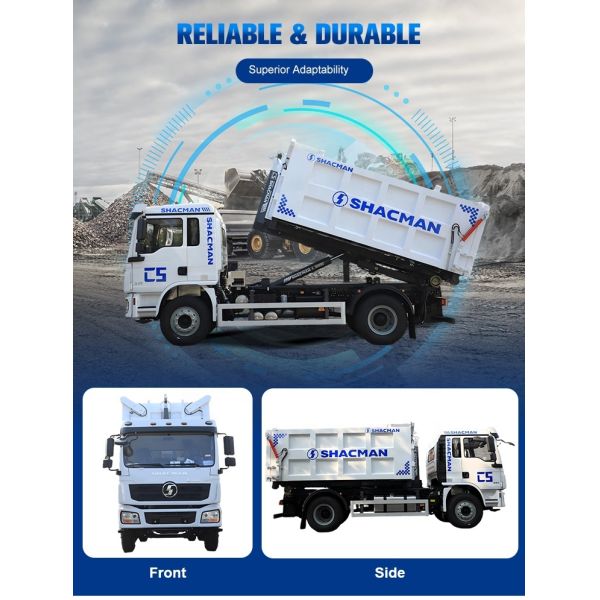 Compressed Hooklift Garbage Truck With Semi Trailers Large Dump Garbage Truck
