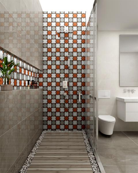 20x20cm Red Gray Ceramic Rustic Tile for Indoor Floor