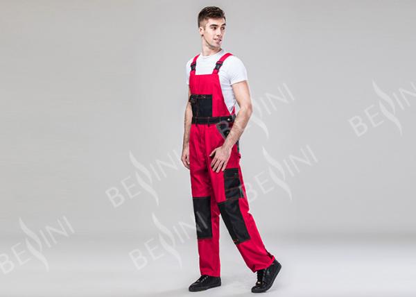 Durable Comfortable Mens Safety Work Clothes Multi - Color Multi - Pocket Bib Pants