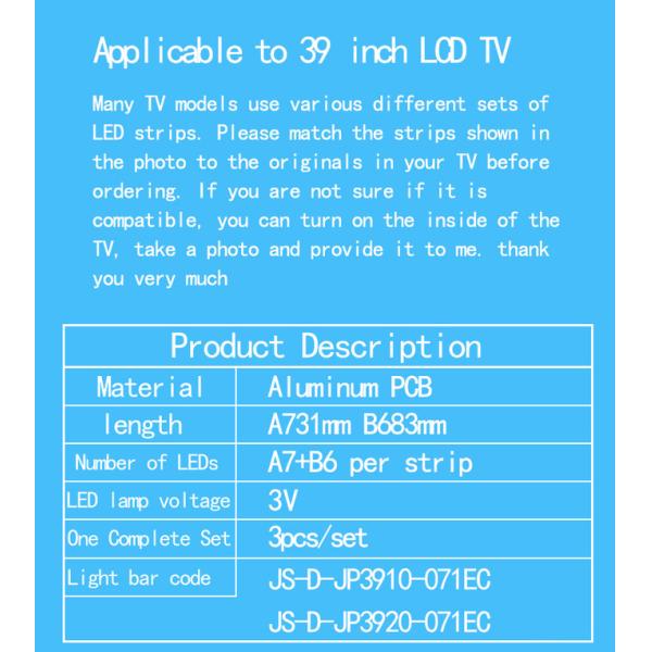 Для Lehua LED39C310B AKTV4021 JS-D-JP3910-071EC E39F2000 MCPCB