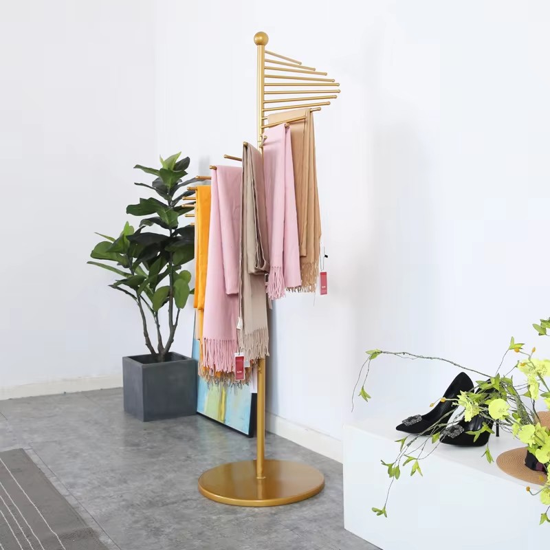 Hot Selling Scarf and Jacket Display Rack Occupying Small Clothing Store Display Rack Floor Standing Display Rack Storage Rack