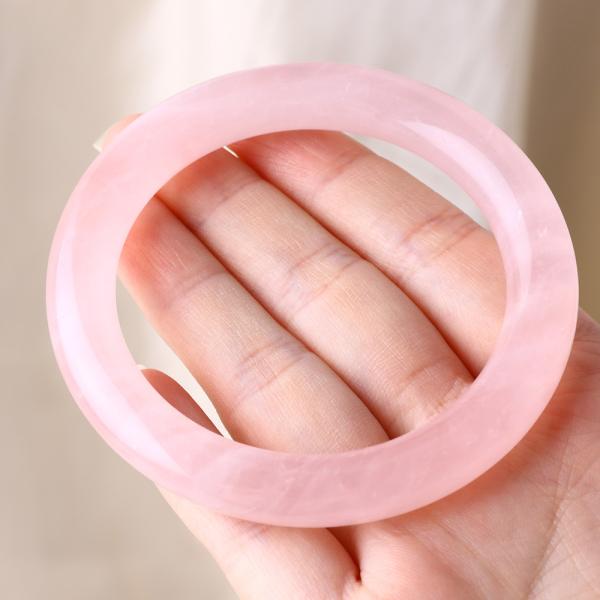 Pierre naturelle cristalline polie rose rose quartz bracelet bijoux de cristal pour cadeau d'anniversaire
